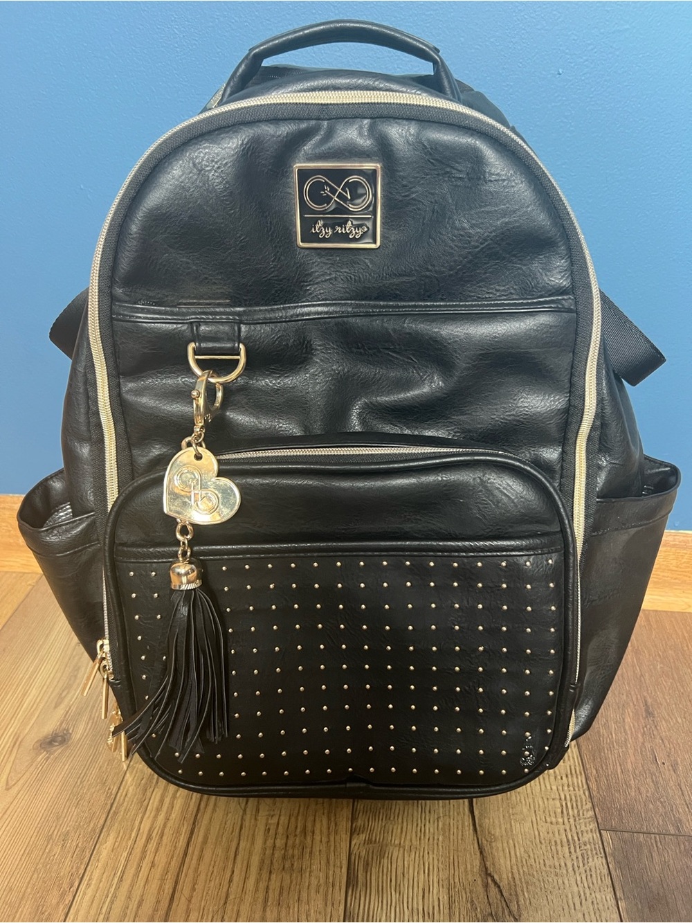 Chelsea + Cole For Itzy Ritzy Diaper Bag The Boss Studded Backpack - Picture 2 of 14